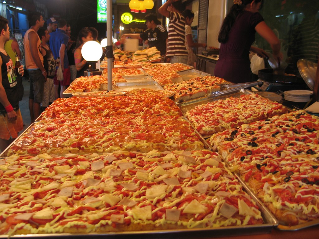 Pizza stall in the steets of Haad RIn during the Full Moon Party
